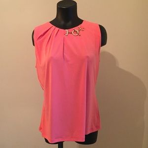 Coral Top with Gold Embellishments
